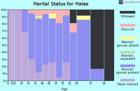 Zip code 95742 marital status for males