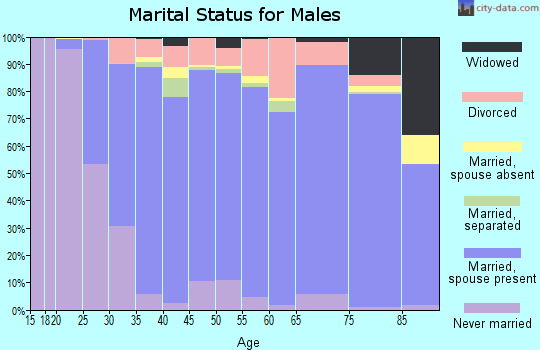 Zip code 95747 marital status for males