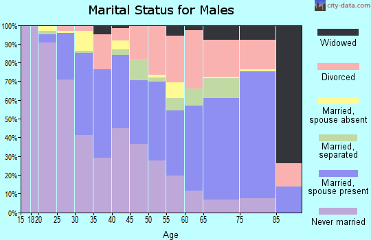 Zip code 95815 marital status for males