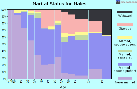 Zip code 95820 marital status for males