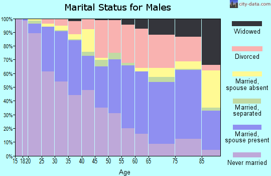 Zip code 95825 marital status for males
