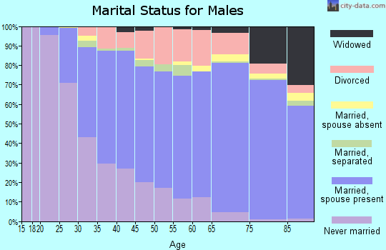 Zip code 95831 marital status for males