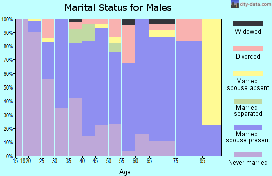 Zip code 95832 marital status for males