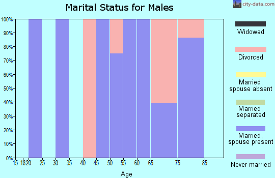 Zip code 95837 marital status for males