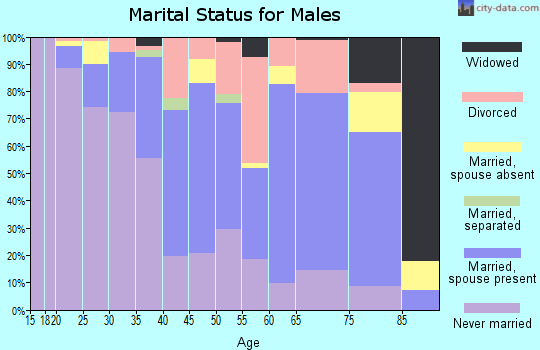 Zip code 95841 marital status for males