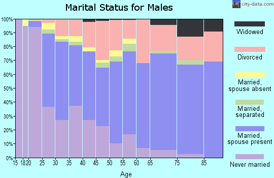 Zip code 95842 marital status for males