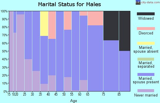 Zip code 95912 marital status for males