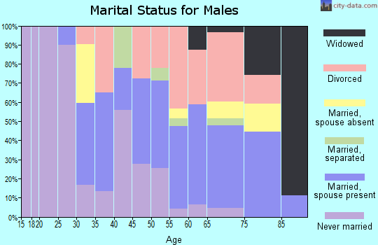 Zip code 95916 marital status for males