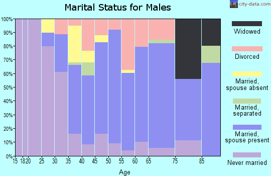 Zip code 95932 marital status for males