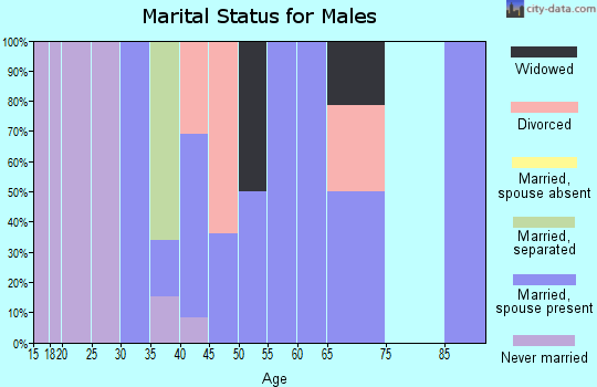 Zip code 95968 marital status for males