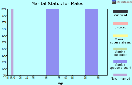 Zip code 95974 marital status for males