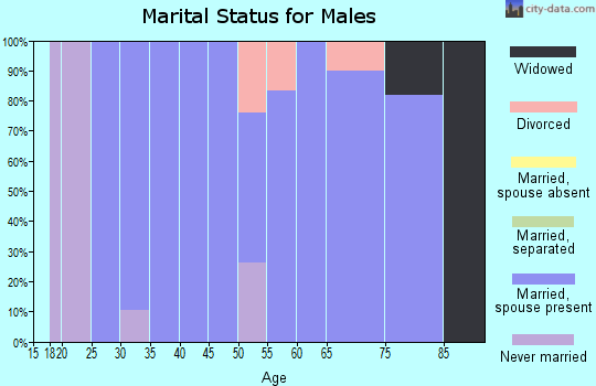 Zip code 95975 marital status for males