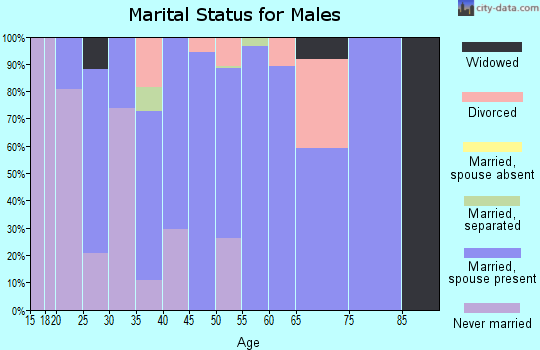 Zip code 95982 marital status for males