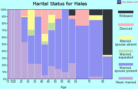Zip code 95988 marital status for males