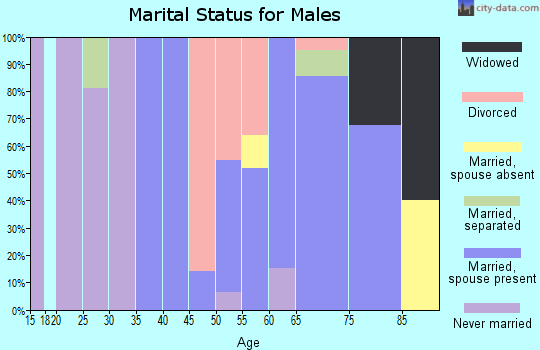 Zip code 96034 marital status for males