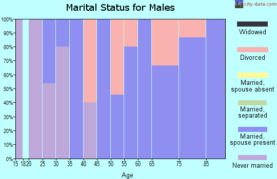 Zip code 96090 marital status for males