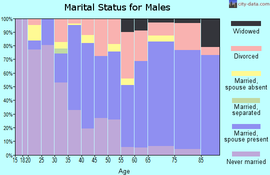 Zip code 96791 marital status for males