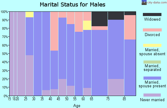 Zip code 97004 marital status for males