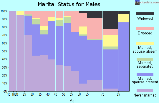 Zip code 97005 marital status for males