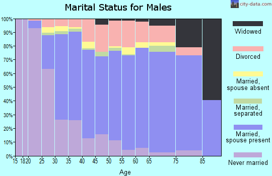 Zip code 97006 marital status for males