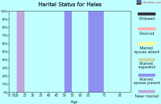 Zip code 97028 marital status for males