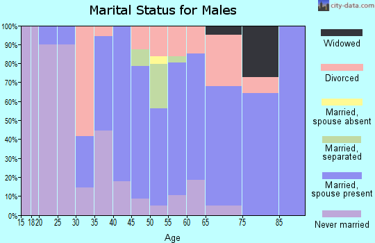Zip code 97042 marital status for males
