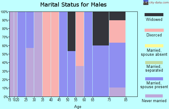 Zip code 97050 marital status for males