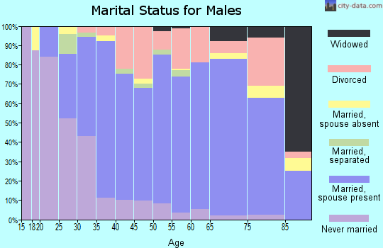 Zip code 97051 marital status for males