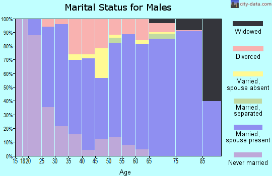 Zip code 97055 marital status for males
