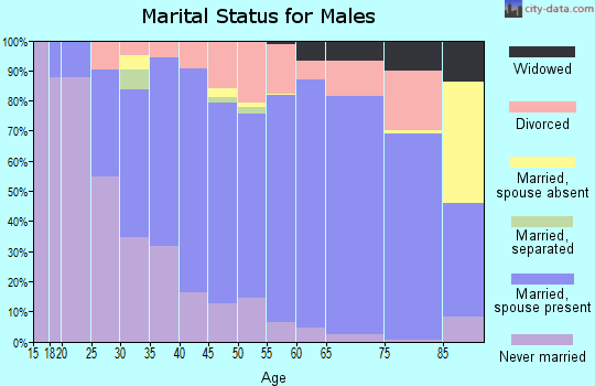 Zip code 97062 marital status for males