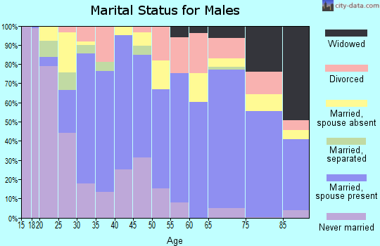 Zip code 97071 marital status for males