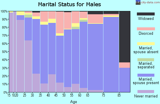 Zip code 97080 marital status for males