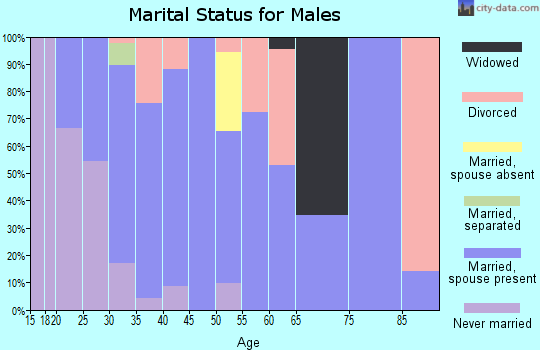Zip code 97127 marital status for males