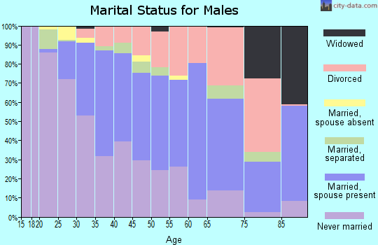 Zip code 97203 marital status for males