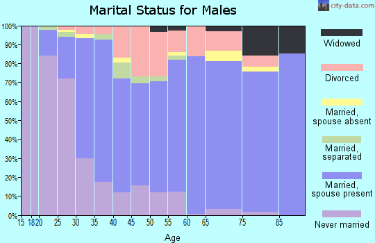 Zip code 97224 marital status for males