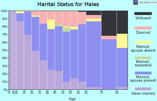 Zip code 97225 marital status for males