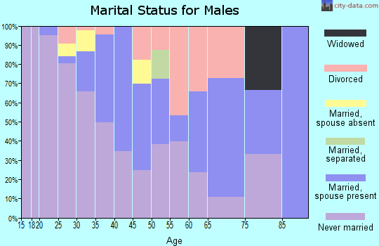 Zip code 97227 marital status for males