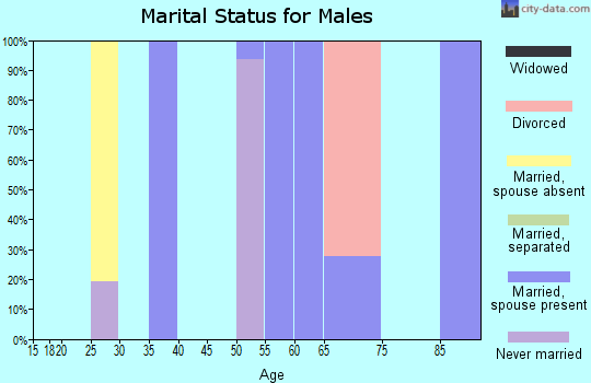 Zip code 97345 marital status for males