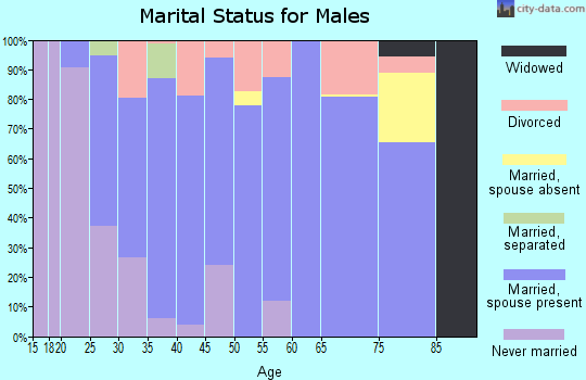 Zip code 97374 marital status for males