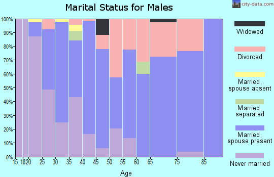 Zip code 97380 marital status for males