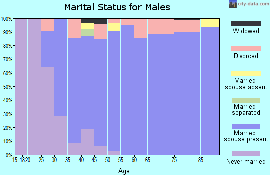 Zip code 97392 marital status for males