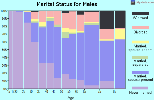 Zip code 97401 marital status for males