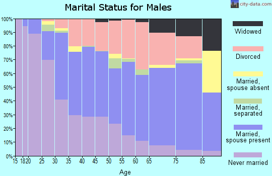 Zip code 97402 marital status for males