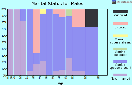 Zip code 97412 marital status for males