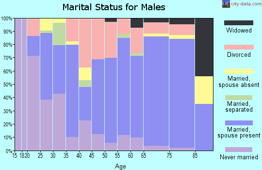 Zip code 97415 marital status for males