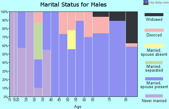 Zip code 97416 marital status for males