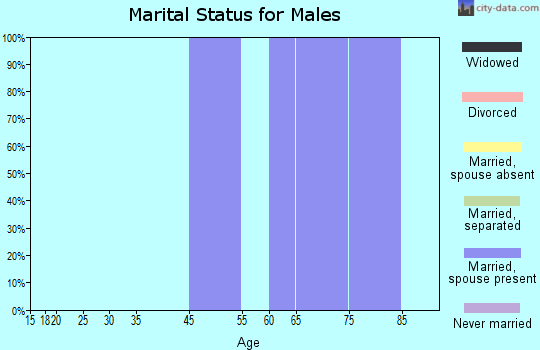 Zip code 97425 marital status for males