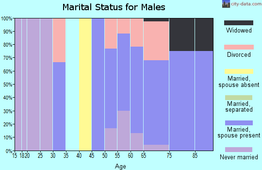 Zip code 97429 marital status for males