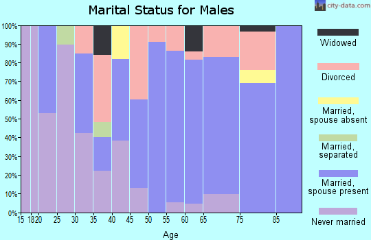 Zip code 97435 marital status for males