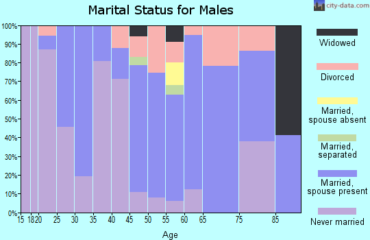 Zip code 97454 marital status for males